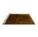 Sideview of Machine Washable Persian Yellow Traditional Rug, wshtr3086yw