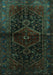 Machine Washable Persian Turquoise Traditional Area Rugs, wshtr3086turq