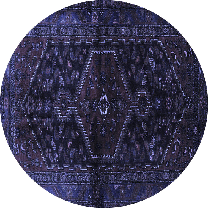 Round Persian Blue Traditional Rug, tr3086blu