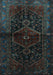 Machine Washable Persian Light Blue Traditional Rug, wshtr3086lblu