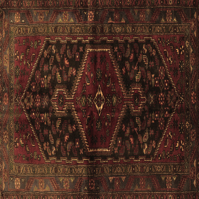 Square Persian Brown Traditional Rug, tr3086brn