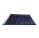 Sideview of Machine Washable Persian Blue Traditional Rug, wshtr3086blu