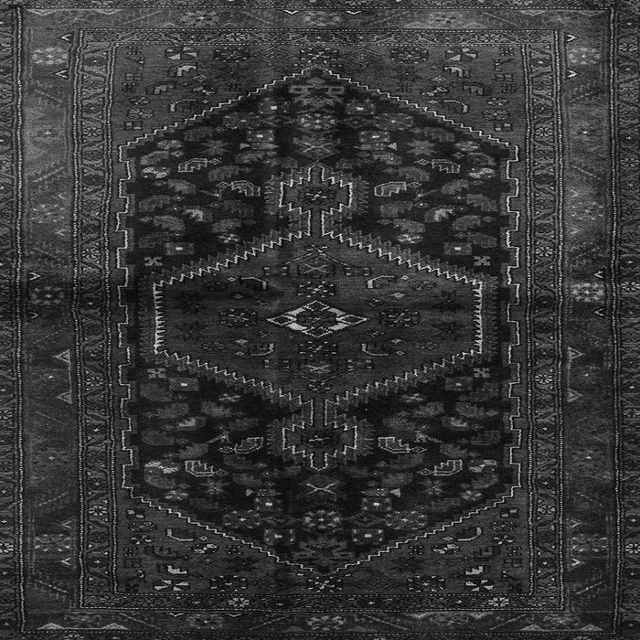 Round Machine Washable Persian Gray Traditional Rug, wshtr3086gry