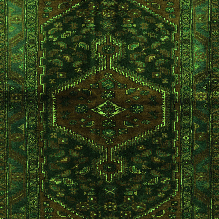 Serging Thickness of Machine Washable Persian Green Traditional Area Rugs, wshtr3086grn