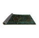 Sideview of Persian Turquoise Traditional Rug, tr3086turq