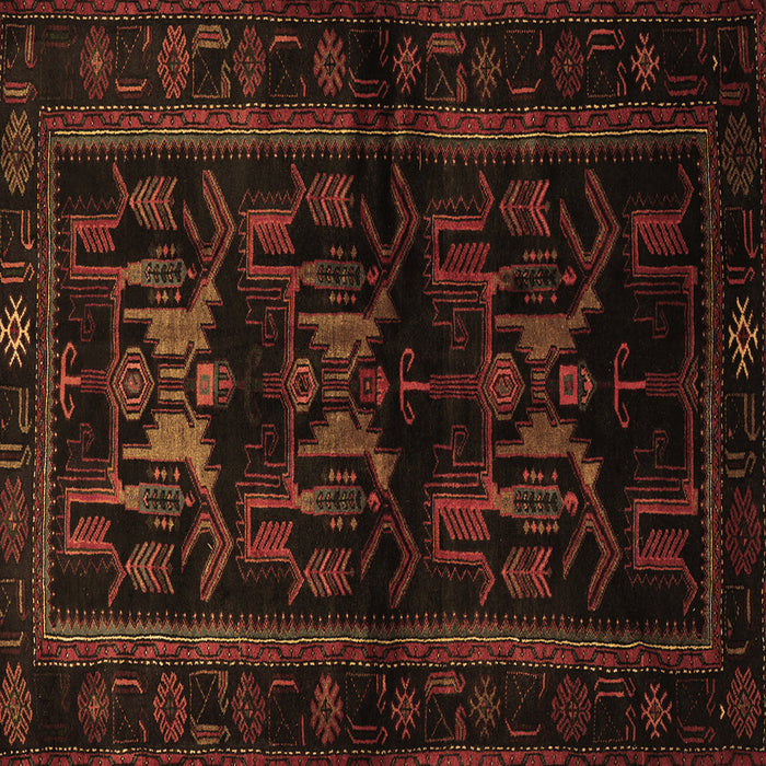 Square Animal Brown Traditional Rug, tr3087brn