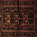 Square Animal Brown Traditional Rug, tr3087brn