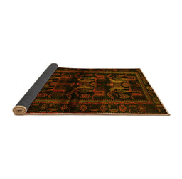 Sideview of Animal Yellow Traditional Rug, tr3087yw