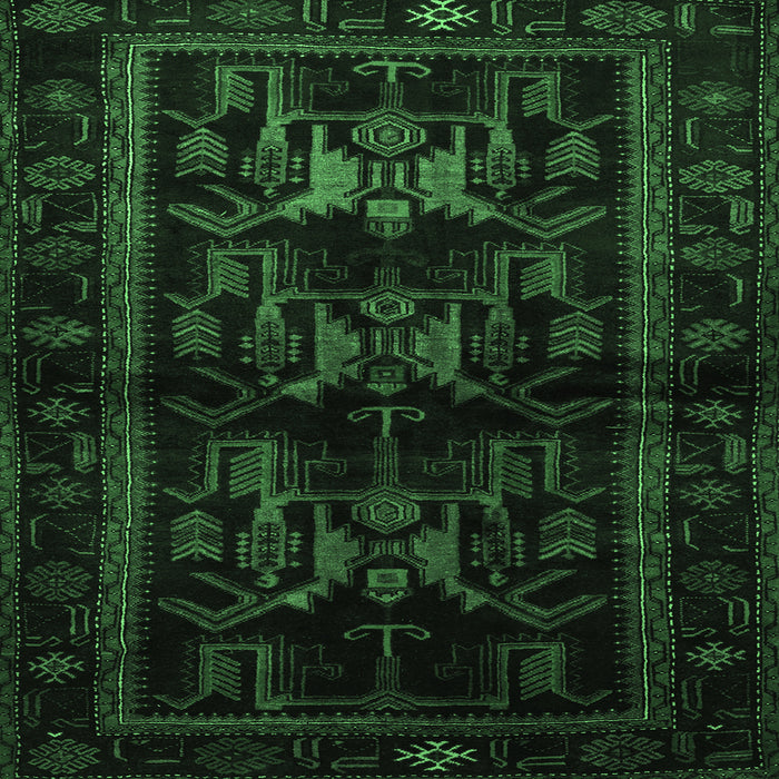 Square Machine Washable Animal Emerald Green Traditional Area Rugs, wshtr3087emgrn