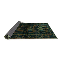 Sideview of Animal Turquoise Traditional Rug, tr3087turq