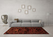 Machine Washable Animal Orange Traditional Area Rugs in a Living Room, wshtr3087org