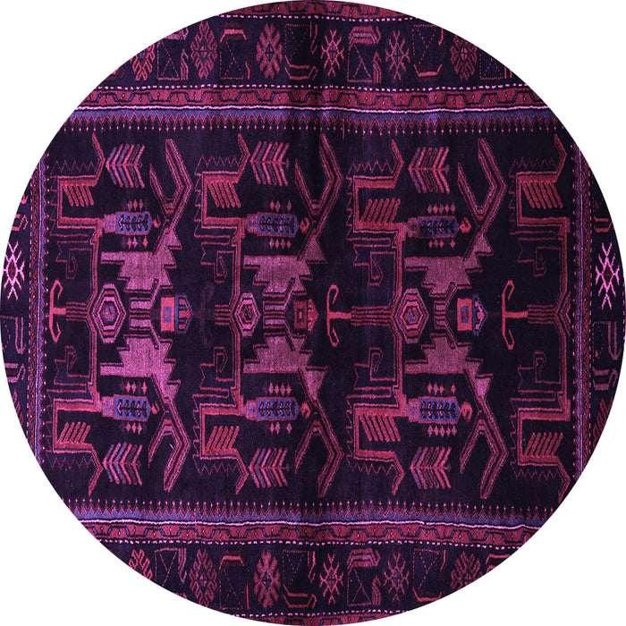 Round Machine Washable Animal Purple Traditional Area Rugs, wshtr3087pur