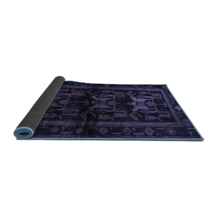 Sideview of Animal Blue Traditional Rug, tr3087blu