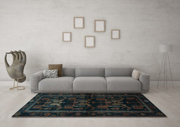 Machine Washable Animal Light Blue Traditional Rug in a Living Room, wshtr3087lblu
