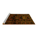 Sideview of Machine Washable Animal Yellow Traditional Rug, wshtr3087yw