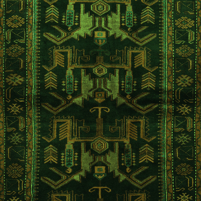 Animal Green Traditional Rug, tr3087grn