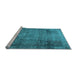 Sideview of Machine Washable Persian Light Blue Traditional Rug, wshtr3088lblu