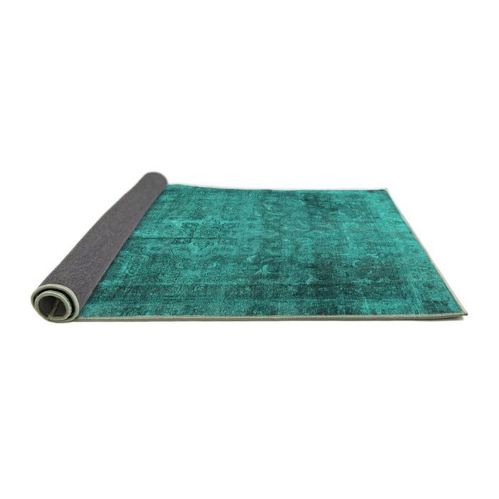 Sideview of Persian Turquoise Traditional Rug, tr3088turq
