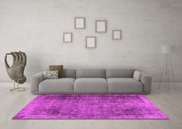 Machine Washable Persian Pink Traditional Rug in a Living Room, wshtr3088pnk