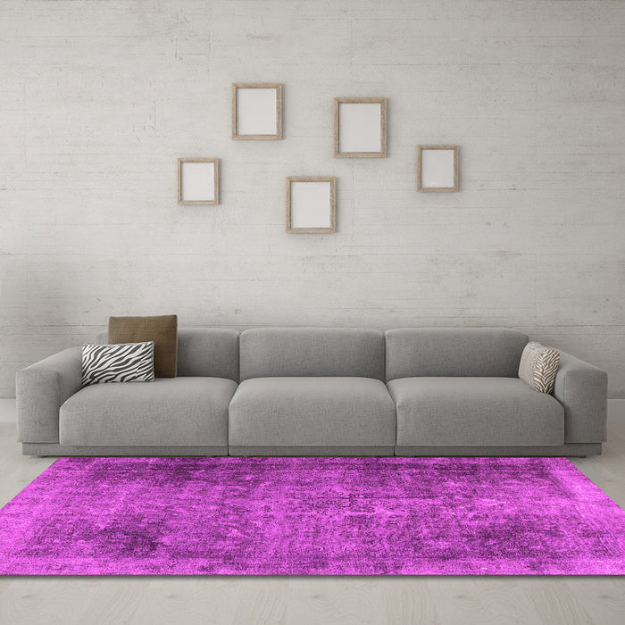 Machine Washable Persian Pink Traditional Rug in a Living Room, wshtr3088pnk