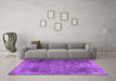 Machine Washable Persian Purple Traditional Area Rugs in a Living Room, wshtr3088pur