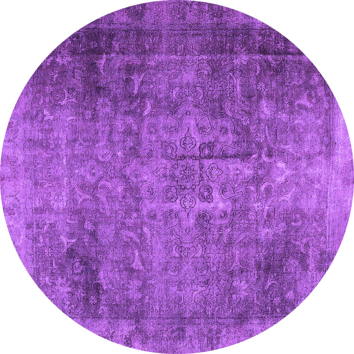 Round Persian Purple Traditional Rug, tr3088pur