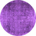 Round Persian Purple Traditional Rug, tr3088pur