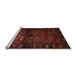 Sideview of Machine Washable Traditional Dark Red Rug, wshtr3089