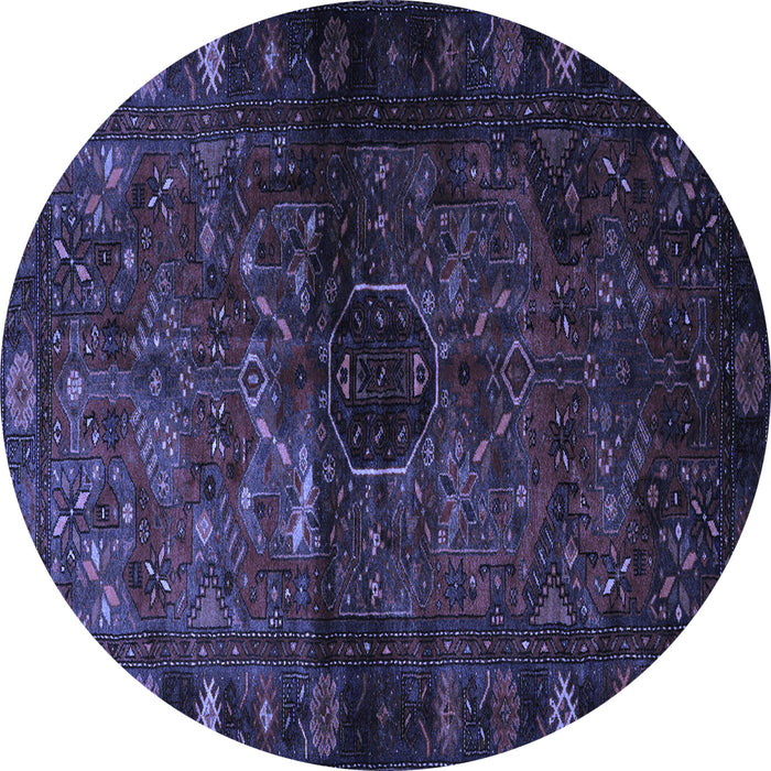 Round Persian Blue Traditional Rug, tr3089blu