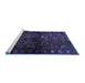 Sideview of Machine Washable Persian Blue Traditional Rug, wshtr3089blu