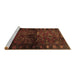 Sideview of Machine Washable Persian Brown Traditional Rug, wshtr3089brn