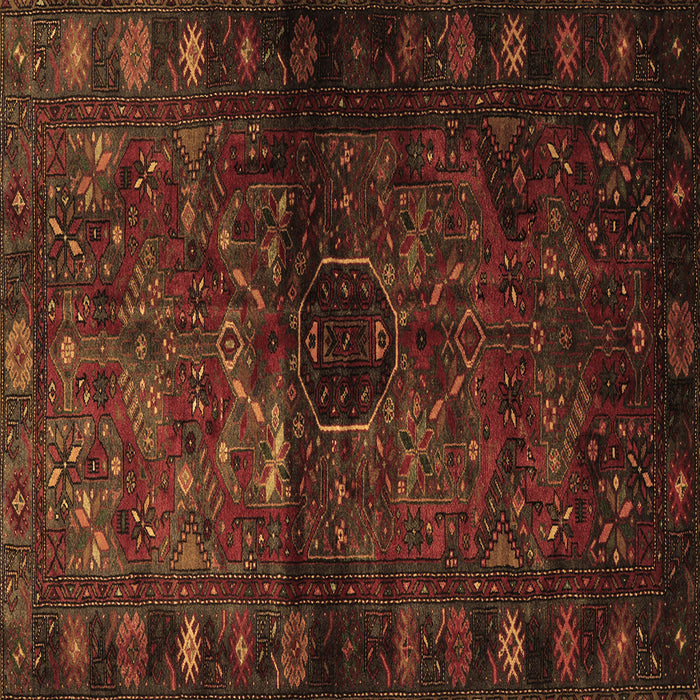 Square Machine Washable Persian Brown Traditional Rug, wshtr3089brn