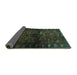 Sideview of Persian Turquoise Traditional Rug, tr3089turq