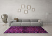 Machine Washable Persian Purple Traditional Area Rugs in a Living Room, wshtr3089pur