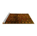 Sideview of Machine Washable Persian Yellow Traditional Rug, wshtr3089yw