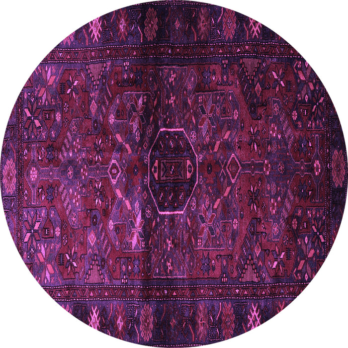 Round Persian Purple Traditional Rug, tr3089pur