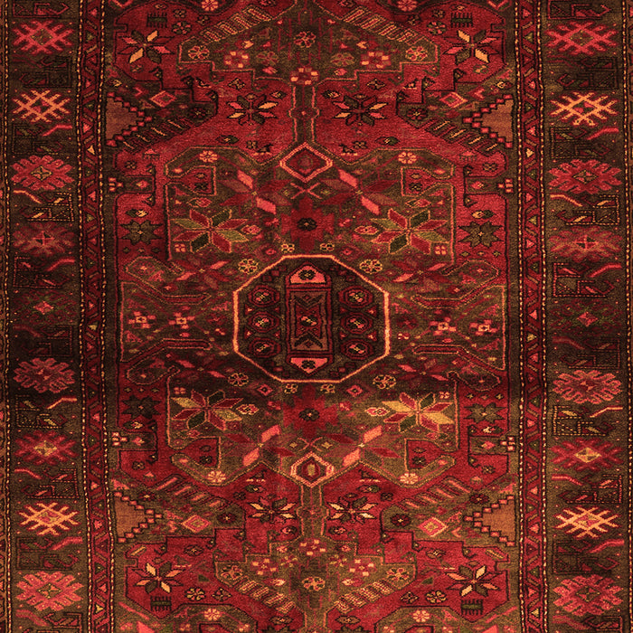 Serging Thickness of Machine Washable Persian Orange Traditional Area Rugs, wshtr3089org