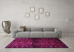 Machine Washable Persian Pink Traditional Rug in a Living Room, wshtr3089pnk