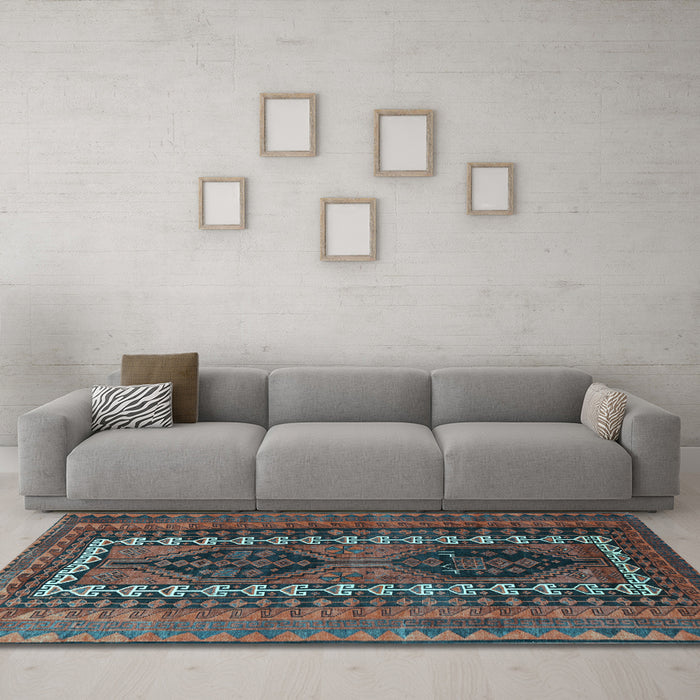 Machine Washable Persian Light Blue Traditional Rug in a Living Room, wshtr308lblu