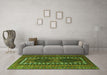 Machine Washable Persian Green Traditional Area Rugs in a Living Room,, wshtr308grn