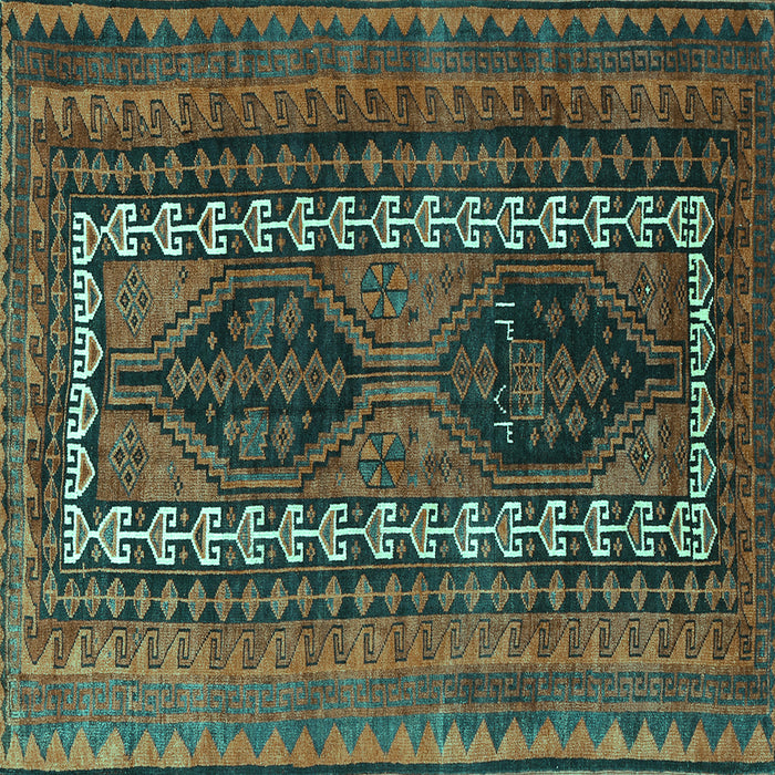 Square Persian Turquoise Traditional Rug, tr308turq