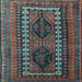 Square Machine Washable Persian Light Blue Traditional Rug, wshtr308lblu