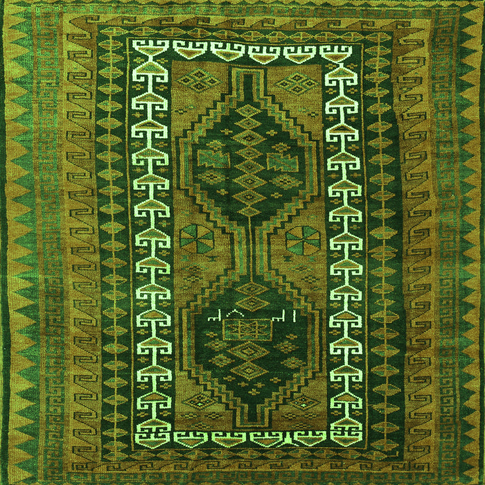 Round Machine Washable Persian Green Traditional Area Rugs, wshtr308grn