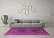 Machine Washable Persian Purple Traditional Area Rugs in a Living Room, wshtr308pur