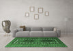 Machine Washable Persian Emerald Green Traditional Area Rugs in a Living Room,, wshtr308emgrn