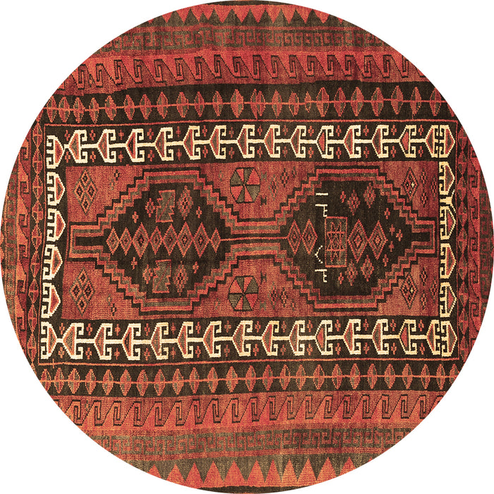 Round Persian Brown Traditional Rug, tr308brn