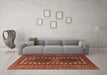 Machine Washable Persian Brown Traditional Rug in a Living Room,, wshtr308brn