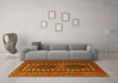 Machine Washable Persian Yellow Traditional Rug in a Living Room, wshtr308yw