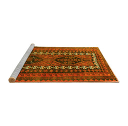 Sideview of Machine Washable Persian Yellow Traditional Rug, wshtr308yw