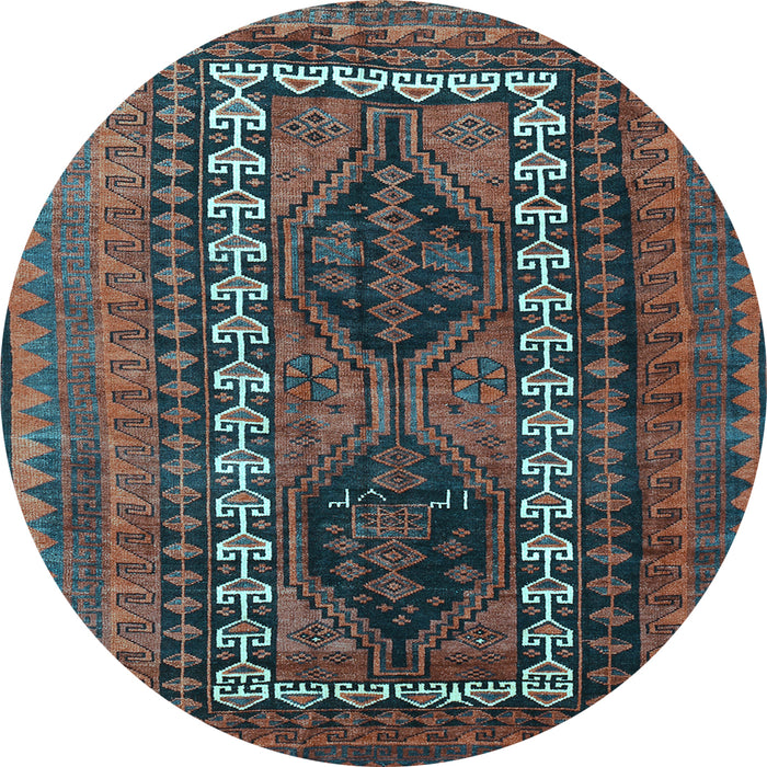 Round Persian Light Blue Traditional Rug, tr308lblu